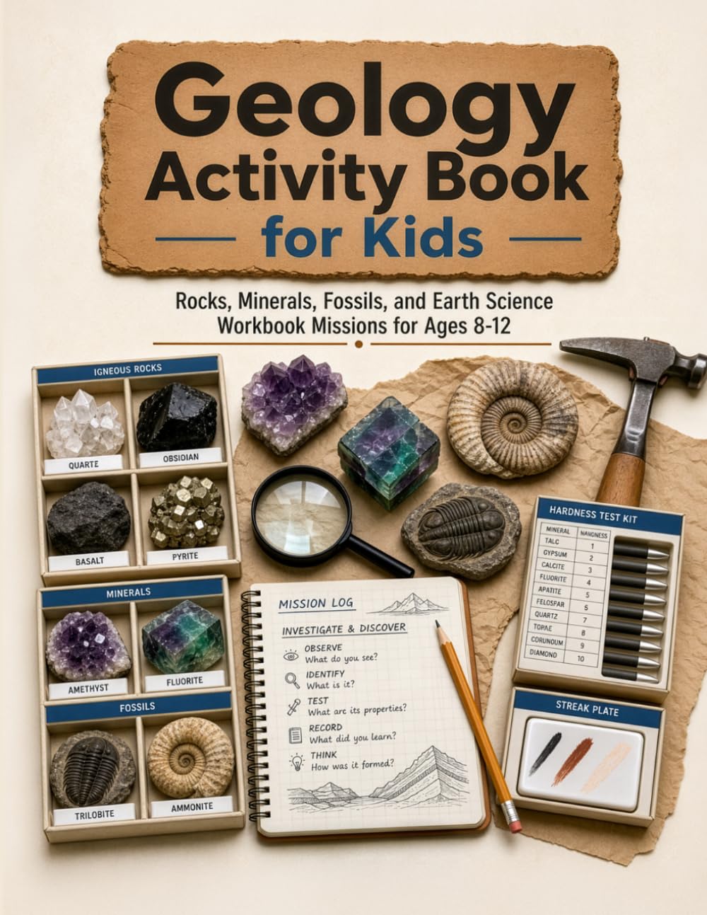 Geology Activity Book for Kids: Rocks, Minerals, Fossils, and Earth Science Workbook Missions for Ages 8-12