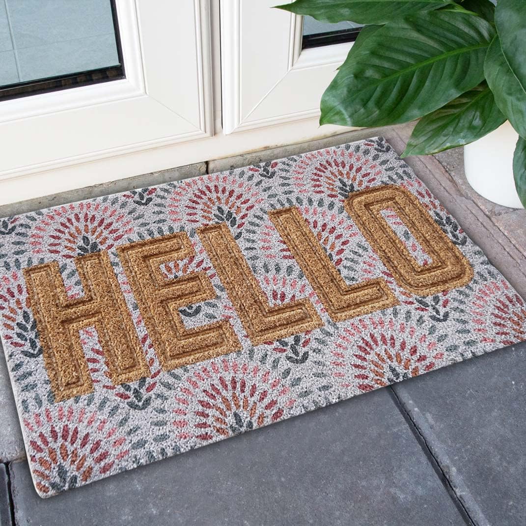 NACH Dragonfly Glitter Doormat, Coir Door Mats Outdoor, Front Door Mat Outside Entrance, Welcome Mat Outdoor Entrance, Non Slip Mat, Blue Coir Doormat w/Vinyl Mat Backing, 18x30 in, FW-977