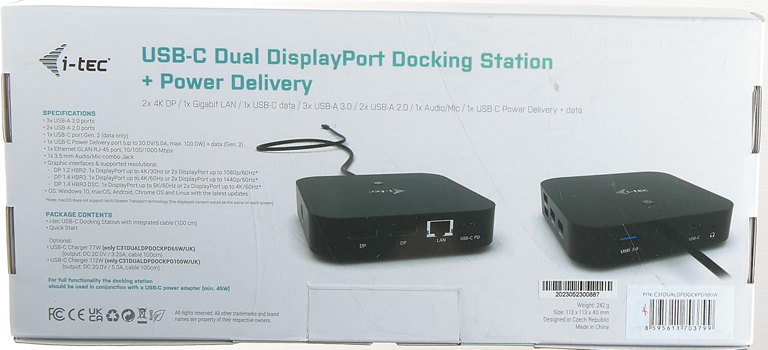 i-tec USB-C Dual Display Docking Station retail box
