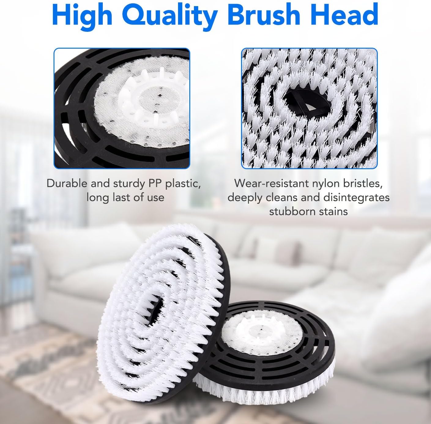 S7000 Upgraded Scrub and Steam Mop Brush Heads for Shark Steam Mop S7001, S8201, S7201, S7000AMZ, S8001, S7001TGT, S7005, S7020, etc - Replacement Mop Head for Deep Cleaning Hard Floors (White)