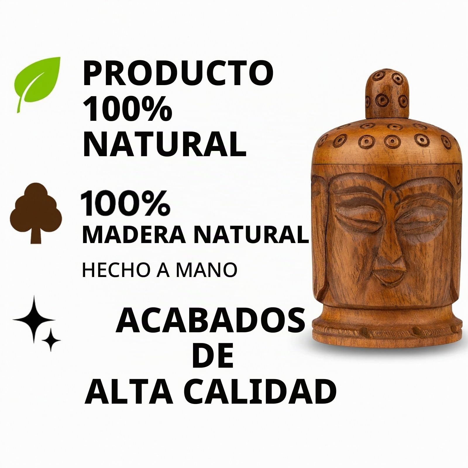 Weedness Molino de hierbas de madera de ébano hecho a mano - Mini triturador accesorio pequeño set de especias