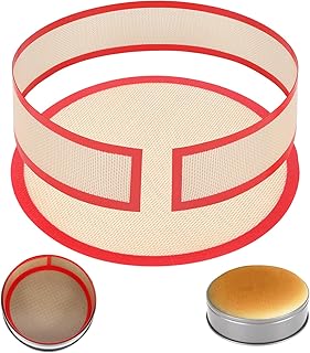 2 Packs Silicone Baking Mat for Springform Pan 9 Inch Reusable Baking Mat Prevent Cake from Sticking to Bottom & Side,Food Safe Non-Stick Mat for Baking Easy Clean Oven Baking Sheet for Cheesecake Pan
