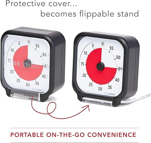 Miniatura 6 de Time Timer Temporizador visual de 3 pulgadas, reloj de cuenta regresiva de escritorio para niños de 60 minutos con tarjeta de actividad de borrado