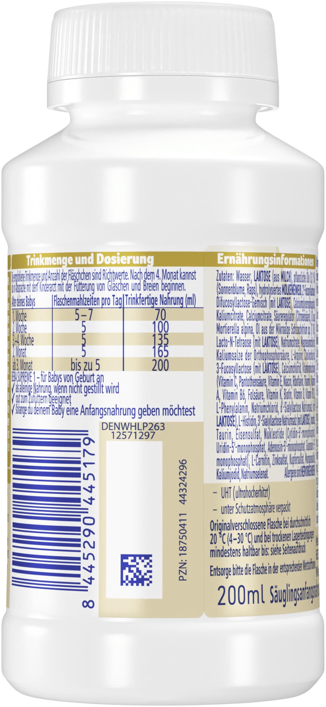 Nestlé BEBA SUPREME 1 Anfangsmilch trinkfertig, 12 x 200ml