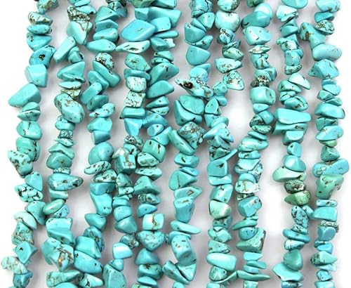 Miniatura 5 de Piedra preciosa azul turquesa irregular de 0.433-0.551 in de forma libre cuentas sueltas para hacer joyas de 15 pulgadas (28-32 unidades)