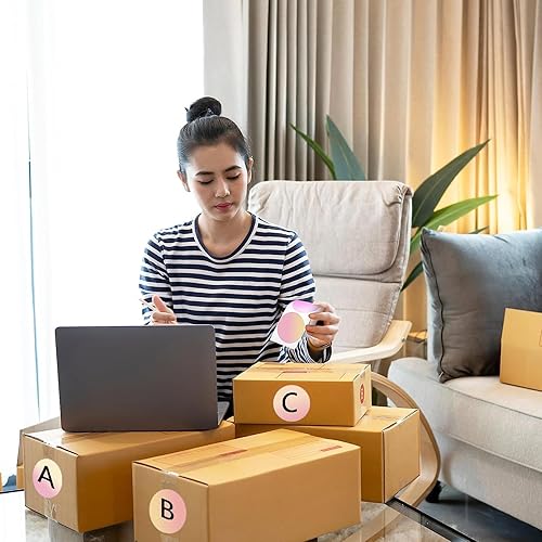 Miniatura 7 de Etiquetas adhesivas térmicas, etiquetas térmicas directas circulares autoadhesivas de 2 pulgadas, etiquetas adhesivas multiusos para diseño de