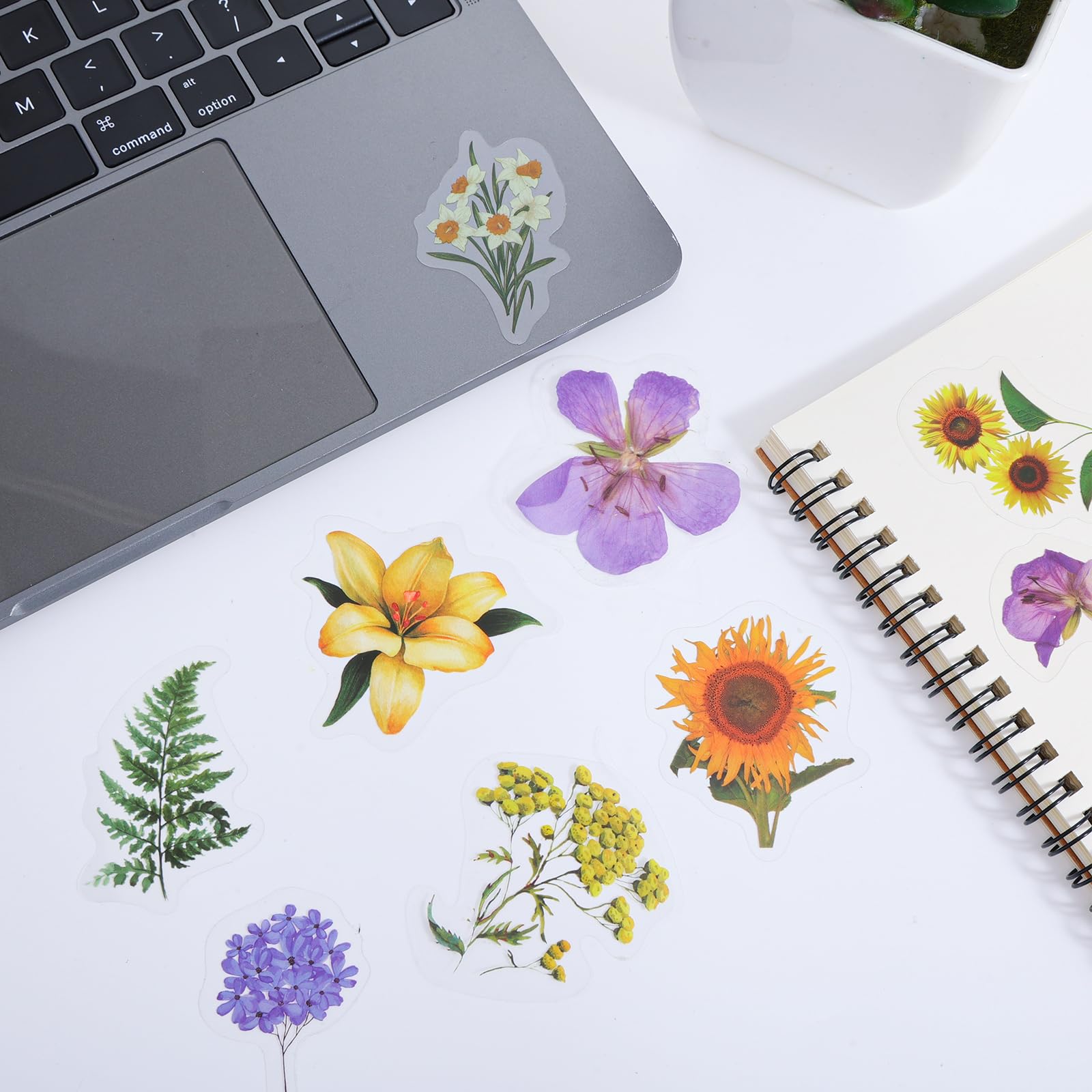 180 stuks serie stickers met bloemen en patronen, 4 dozen stickers, vintage stickers, scrapbooking-stickers voor scrapbook, kalender, notitieboek, dagboek, fotoalbum, doe-het-zelf decoratie