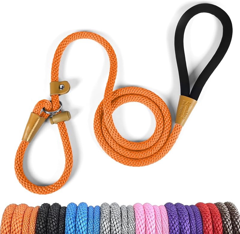 Guia de Adestramento para Cães Lynxking em Corda de Nylon Trançado com Alça Deslizante – 2,44 m
