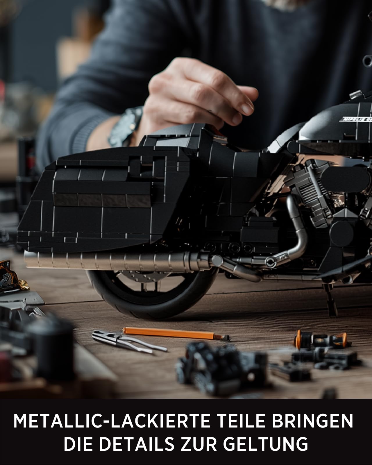 Nifeliz Cruiser-Motorrad Klemmbausteine für Erwachsene, Modellbausatz mit realistischen Details, eine ideale Geschenkidee für Motorradliebhaber (1.339 Teile, NF10356)