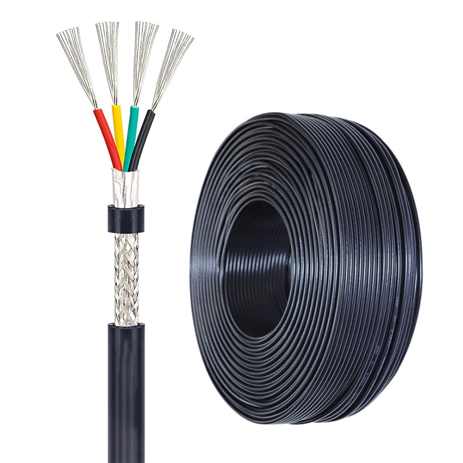 Cable blindado 22 AWG de 4 conductores y cobre estañado para sistemas de iluminación LED de 32m