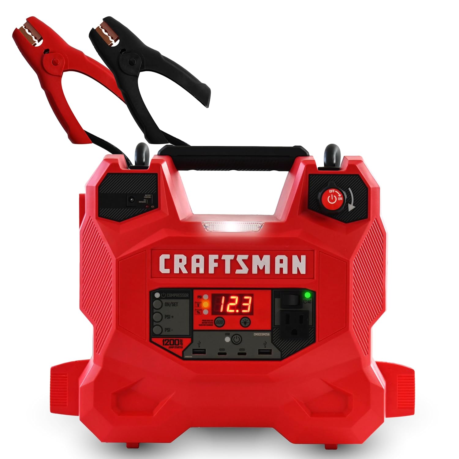 CRAFTSMAN 1200A Car Battery Jump Starter and Portable Power Station 5-in-1 Solution 100-PSI Air Compressor for 12V Power