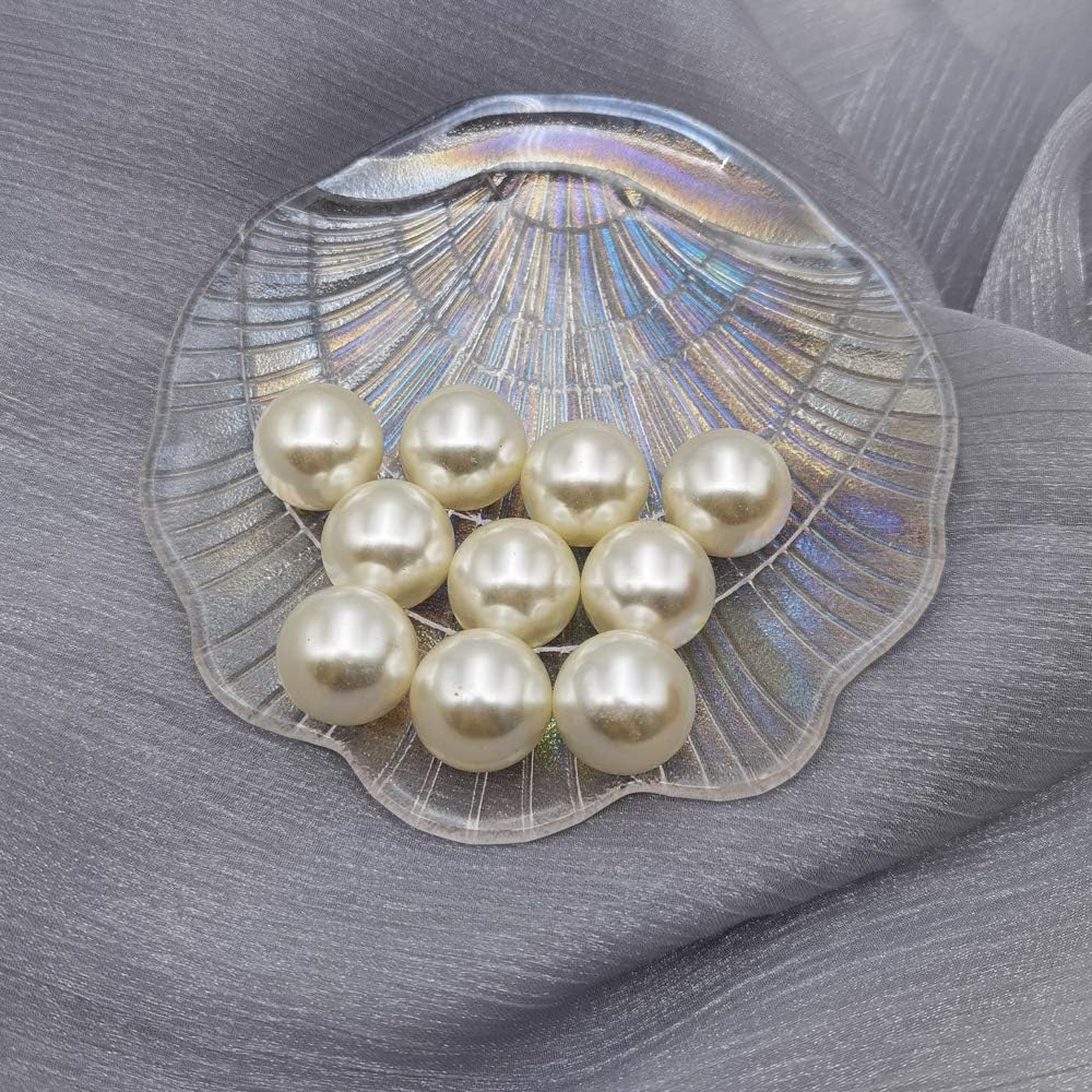 INSPIRELLE 70pcs 20mm (0.79 Inch) Ivory Lustrous ABS Undrilled Art Faux Pearls for Big Containers, Big Size No Hole Makeup Beads Imitation Round Pearl Beads for Table Scatter Home Wedding Decoration - Image 3
