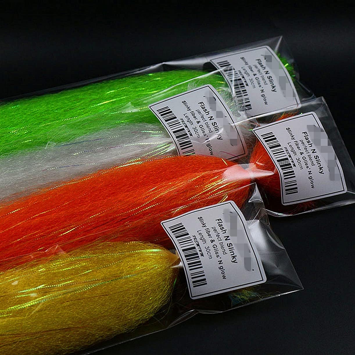 Fly Tying Material Premium Fly Tying Flash N Slinky Fiber Fly Fishing Saltwater baitfish Shimmer Fiber Fly Tying Materials, 14inch, 8color, As Show