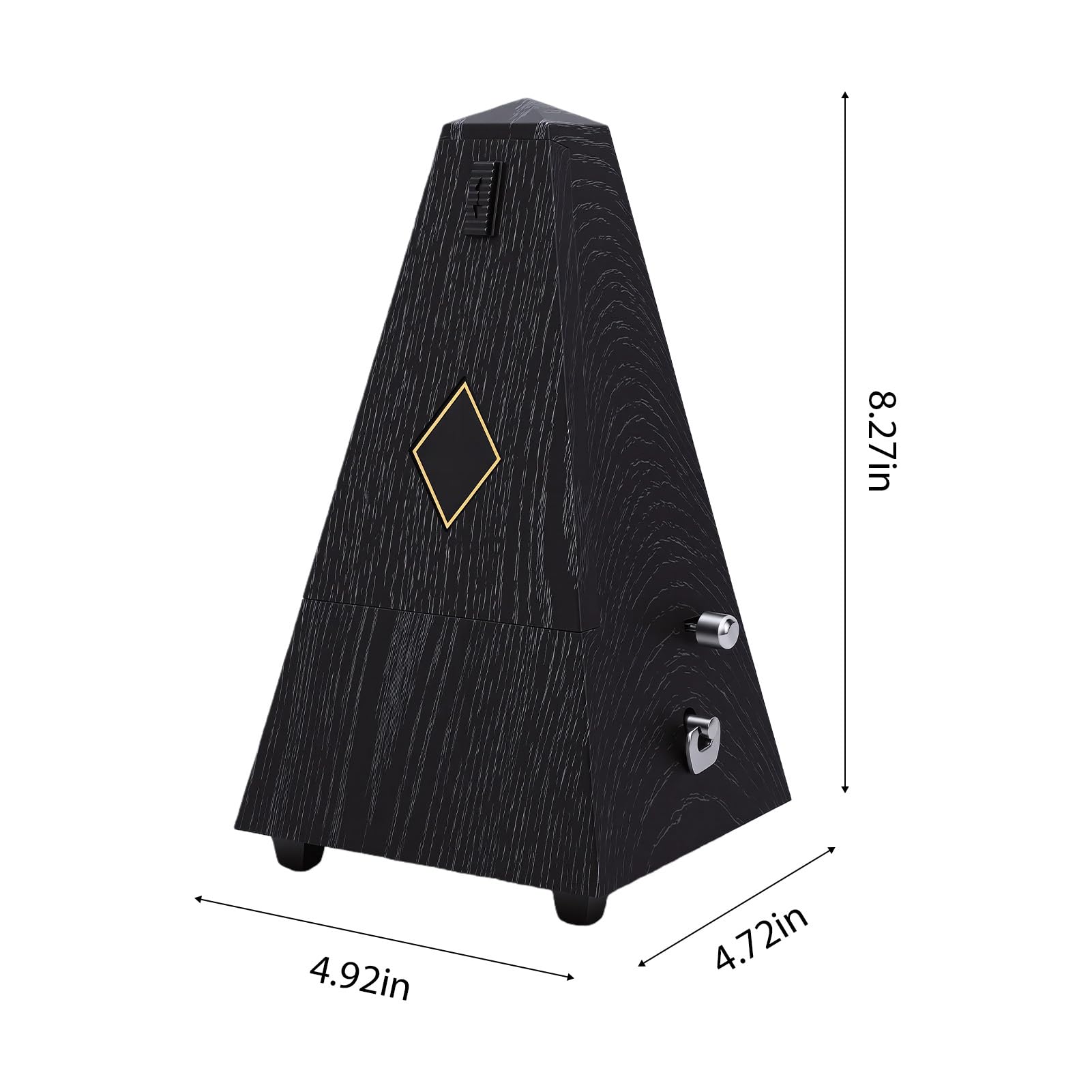 Fabater Metronomo Meccanico per Pianoforte, Chitarra, Violino, Cetra, Movimento in Ottone Massiccio con Battiti Risonanti Chiari 40-208 BPM, modalità Accento Regolabile 0/2/3/4/6 (Grano di ebano)