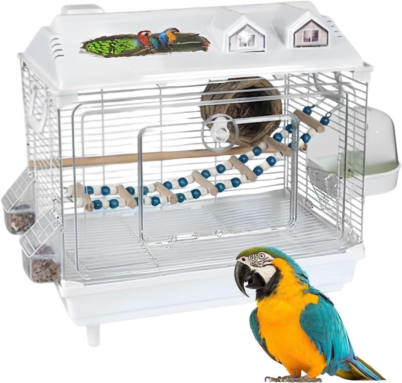 Bird Cage Bird Aviary Parrot Cage Flight Birdcag Bird Carrier Travel Carrier Cage Parakeet Cage Transparent Cage Easy to Clean(Green)