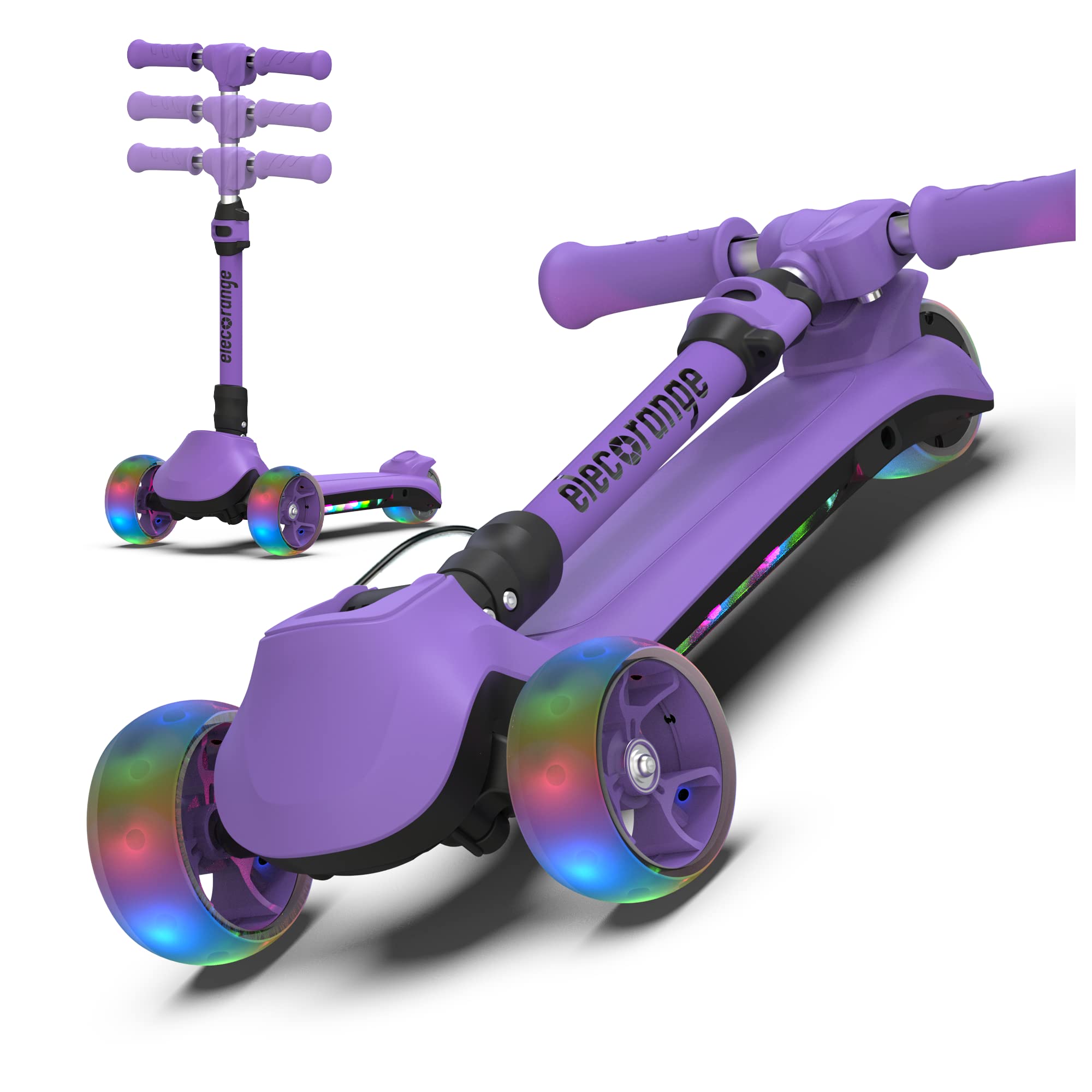 Elecorange Kid Electric Scooter, Safe Wide Light Up Deck & Wide Wheels