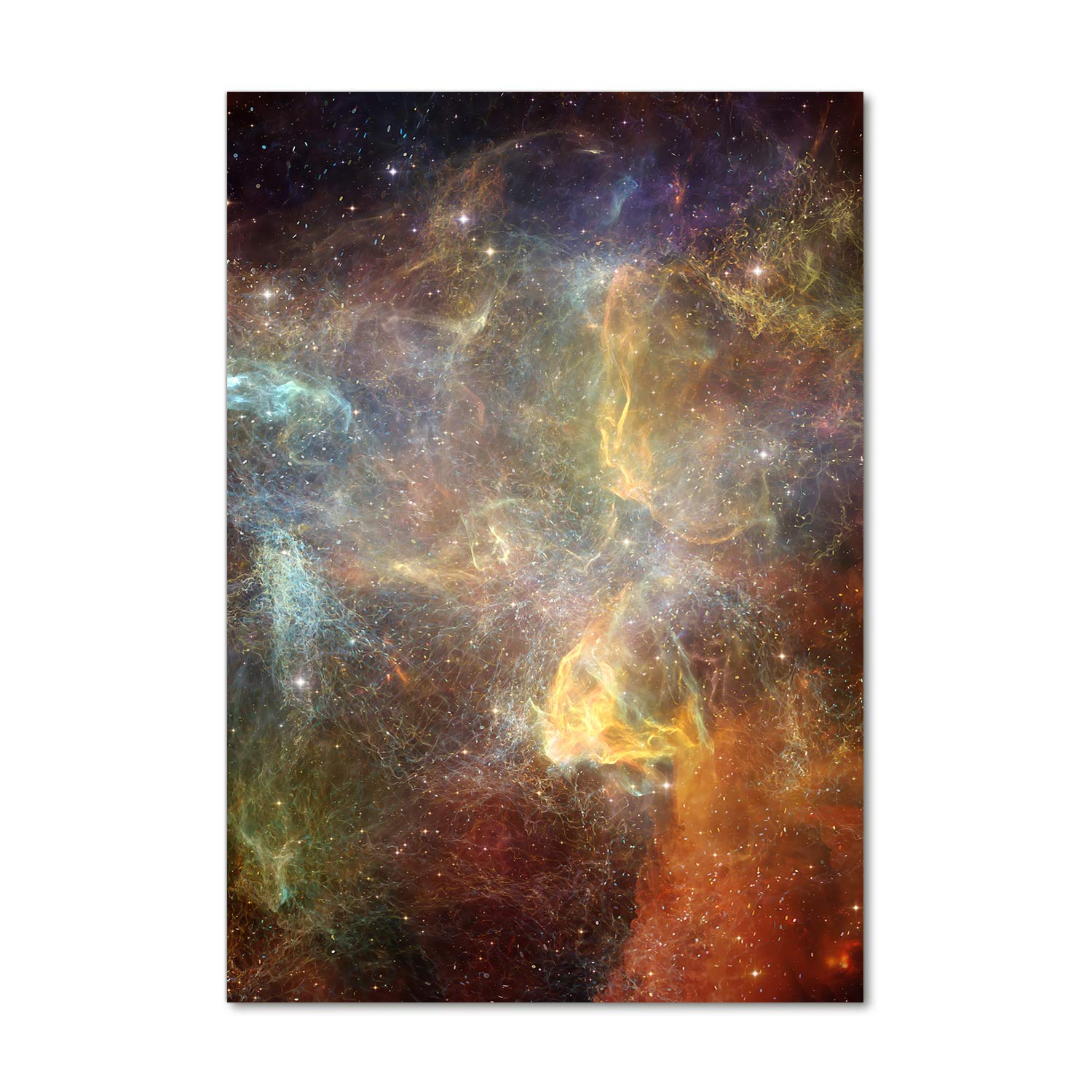 Tableaux pour la mur en plexiglas 70x100 cm au design cosmos multicolore