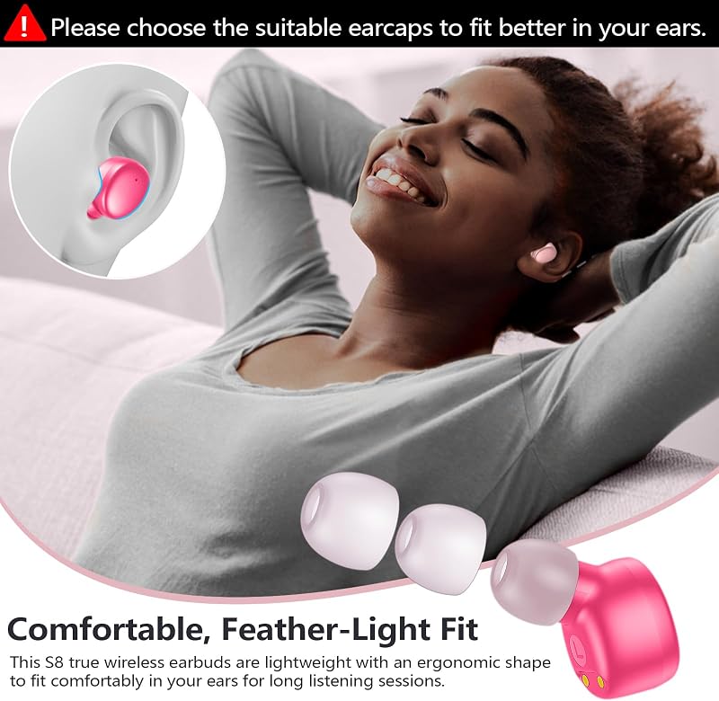 MOZOTER Mini Wireless Earbuds Bluetooth 5.3 in Ear Headphones Headsets image 5