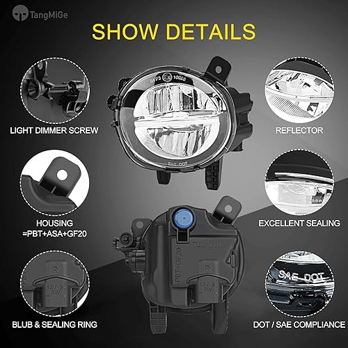 Miniatura 10 de TangMiGe Luces antiniebla para BMW (F30 F32 F33 F36, 230i 320i 328d 328i 330e 330i 335i 340i 428i 430i 435i 440i, 2 3 4 Series), 2012-2020, repuesto
