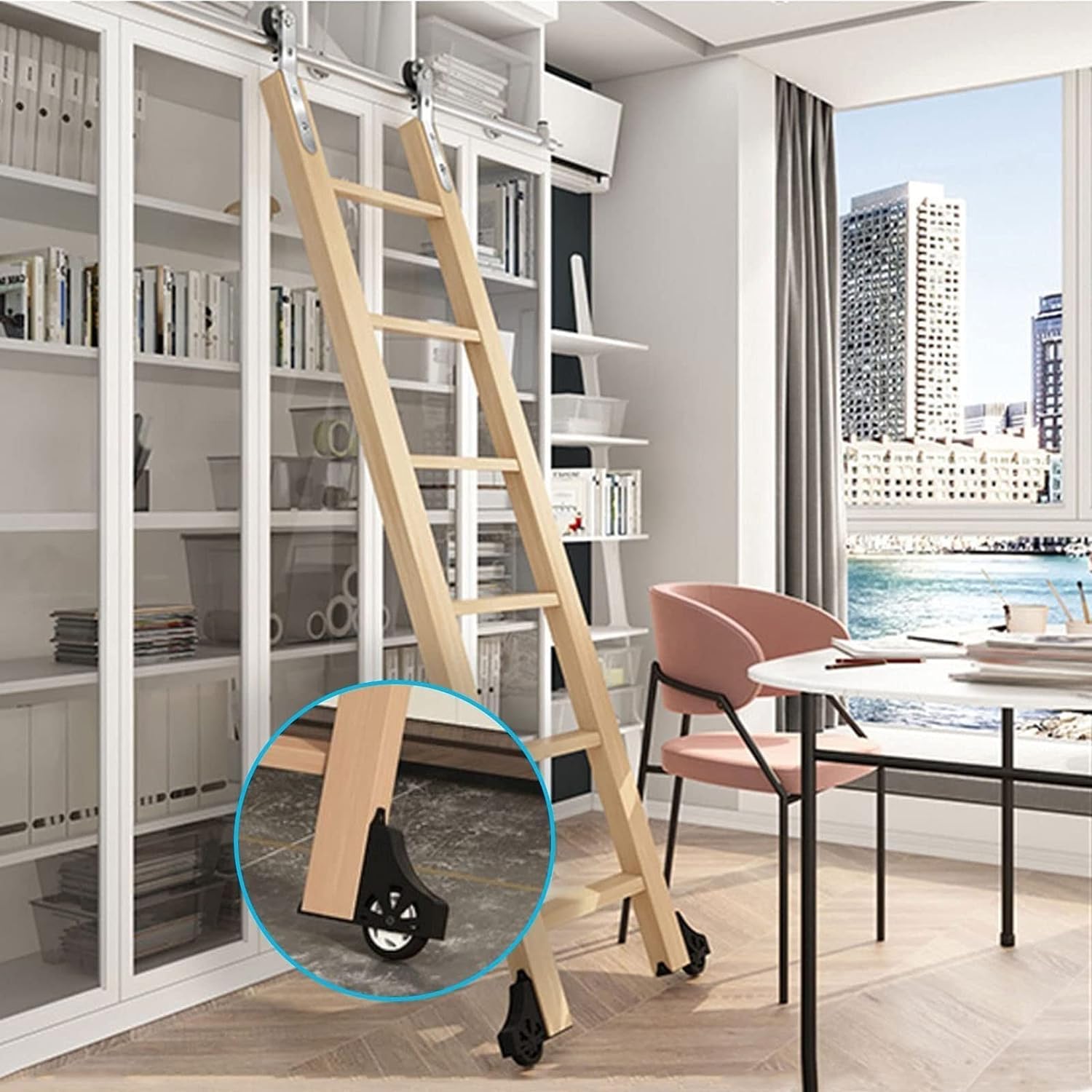 Kit quincaillerie pour porte de grange coulissante en acier inoxydable avec rails