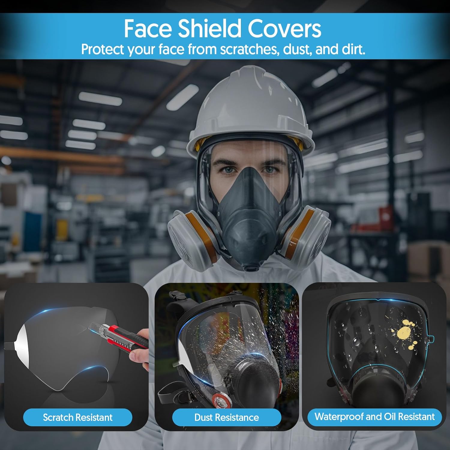 QZQ 45 Pack Peel Off Lens Cover Compatible for 3M 6885, 6000, 6700, 6800, 6900 Series Respirator Mask, Faceshield Protective Cover - Image 4