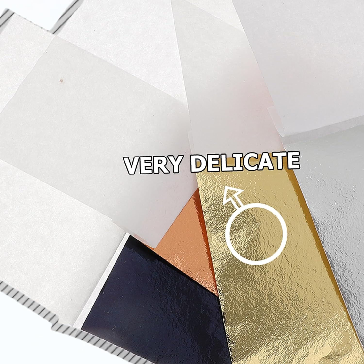AUTSUPPL 400 Sheets Imitation Gold Leaf Paper for DIY Crafts with Multi-Color Foil (Gold, Rose Gold, Silver, Black) 8cm X 8.5cm Art Gilding Material for Jewelry Making, Nail Art,