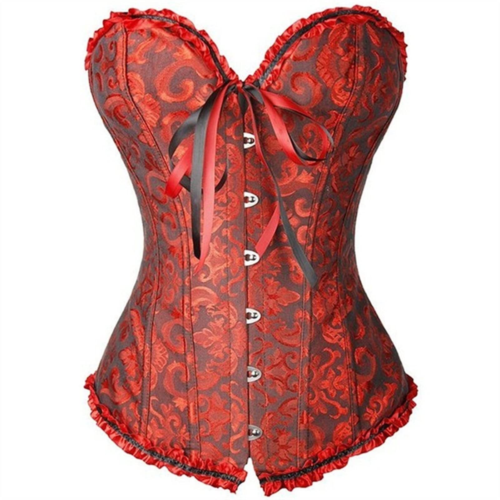 Corset Bustier Femme Brodé Motif Paon - Style Steampunk, Renaissance - Confortable Et Push-up