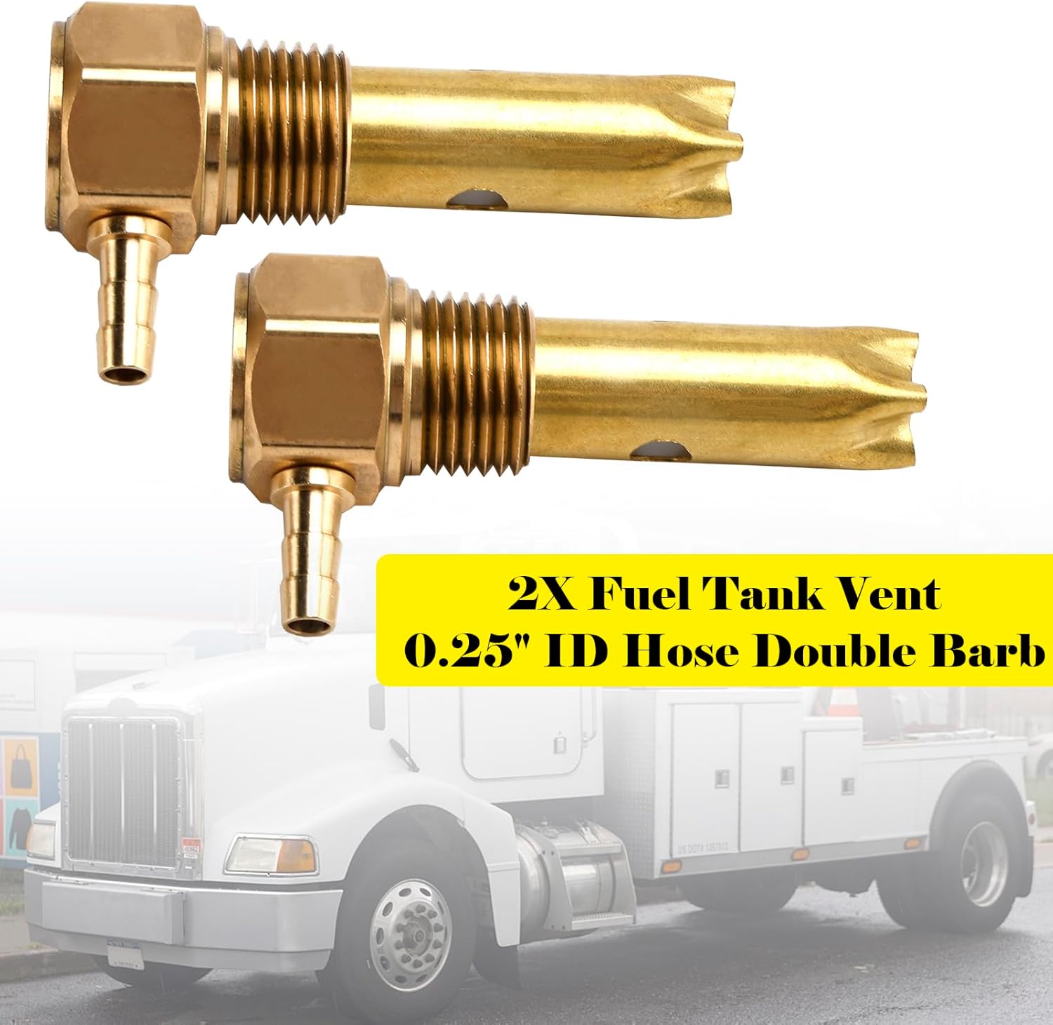 MAD HORNETS 2X 0.25" ID Hose Double Barb Fuel Tank Vent Assy FTA-V-50-02 For Peterbilt