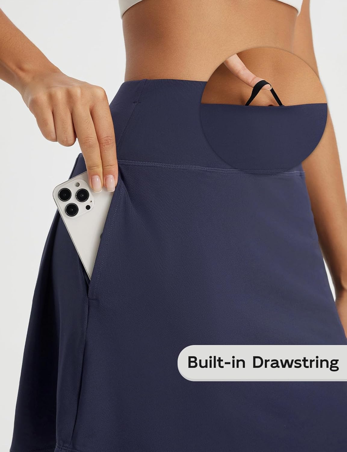 BALEAF Women's 18" Tennis Skorts Skirts Knee Length with Liner Shorts High Waisted Golf Pickleball Athletic with Pockets - Image 5