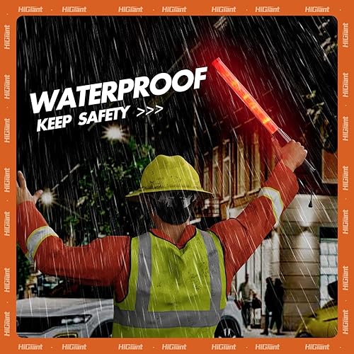 Miniatura 3 de HiGiant Paquete de 6 varitas de tráfico de 16 pulgadas, bastón de control de tráfico LED, varitas de luz roja con modos intermitentes, luz de