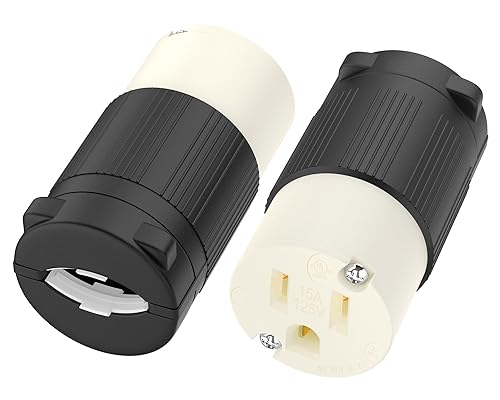 Miniatura 11 de Cable de extensión de enchufe eléctrico hembra NEMA 5-15R con certificación UL, reemplazo de extremos de cable de 15 amperios, 110, 120, 125