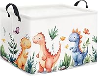 Vista 25 de HIYAGON - Cesta de Animales del Bosque Rectangular, Cesta de Almacenamiento para Bebé, Caja Organizadora de Almacenamiento, Caja de Decoración