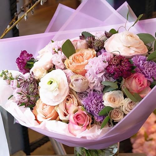 Miniatura 52 de 20 hojas de papel de regalo de flores blancas, papel de regalo de flores blancas, impermeable, con borde blanco, suministros de floristería