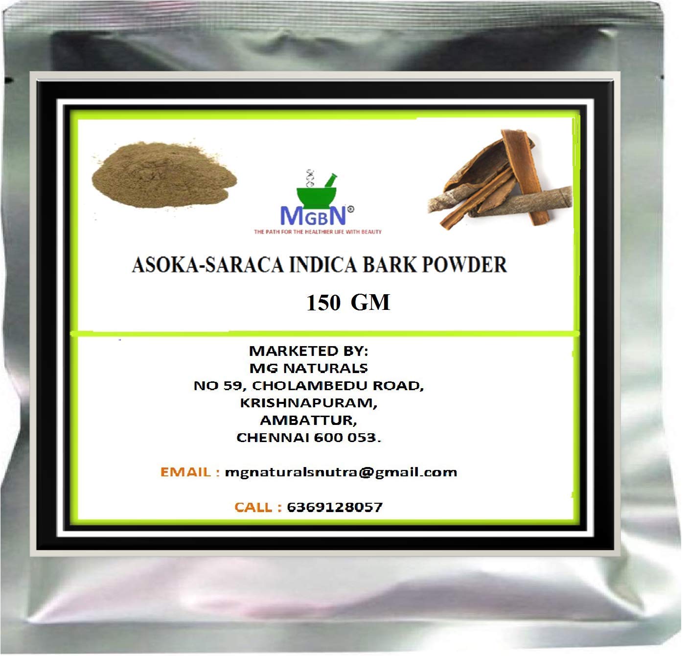 MGBN THE PATH FOR THE HEALTHIER LIFE WITH BEAUTYAsoka-Saraca indica bark Powder 150 GM