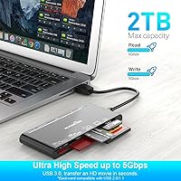 Vista 3 de Lector de tarjetas SD USB 3.0, lector de tarjetas de memoria múltiple 7 en 1 para SD SDXC SDHC Micro SD CF MS MMC cámara de memoria Lector