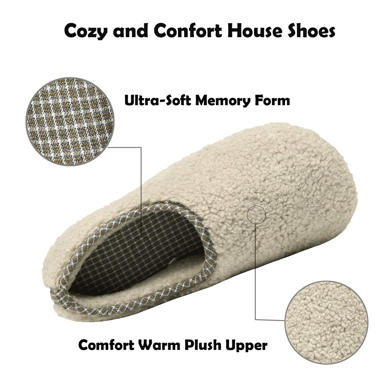 ChayChax Donna Pantofole da Casa Memory Foam Inverno Ciabatte Pantofola Interno Caldo Peluche Leggero Scarpe di Cotone