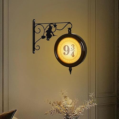 Miniatura 7 de DANGGEOI Luz nocturna decorativa de plataforma de 9 34, decoración de Navidad de Halloween, lámpara de pared de 9  con control remoto, 7 cambios de