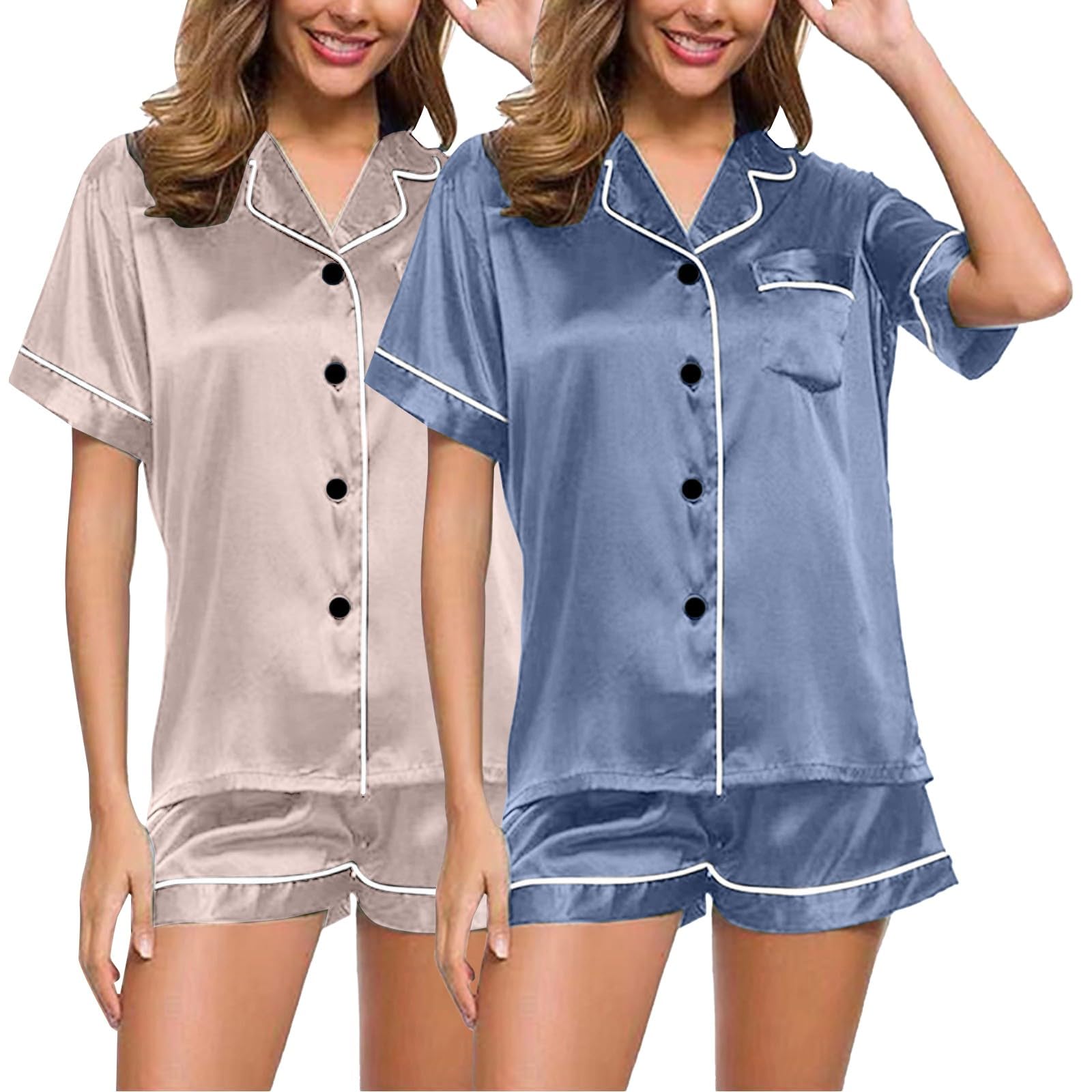 Conjunto de pijama de algodón para mujer,Camisa de noche larga 100% algodón