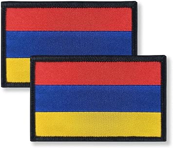 Overdecor Armenia Armenian Flag Patch Tactical Military Patches - Hook and Loop Fastener, 2 Pack