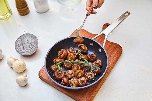 Miniatura 2 de MsMk - Sartén antiadherente pequeña azul de 8 pulgadas, sartén duradera para huevos y tortillas, revestimiento antiadherente de titanio y diamante