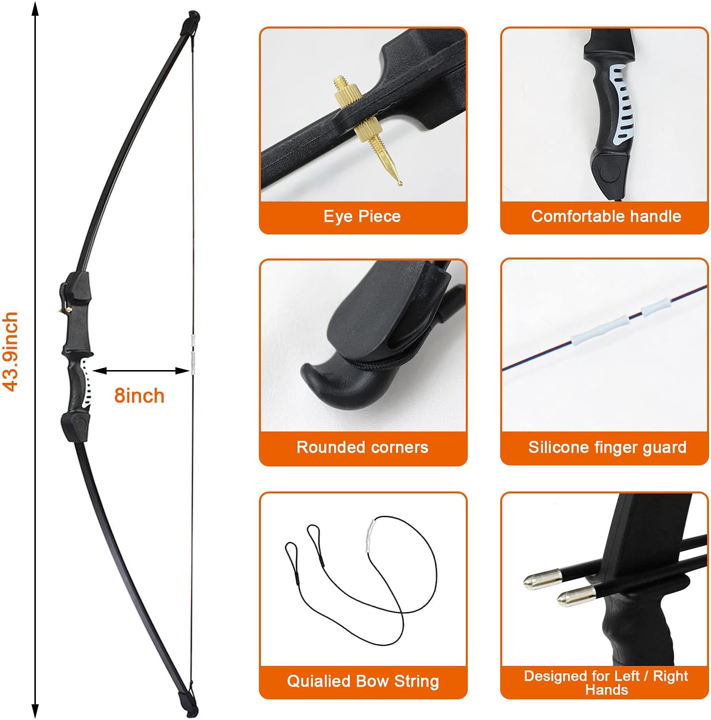 PODSKVER Archery Recurve Bow Set - Youth Arrow Bow Set, Archery Training Equipment Recurve Bow Kit for Beginner Adults Teens Kids, Outdoor Sports Hunting Archery Practicing (Black) : Sports & Outdoors