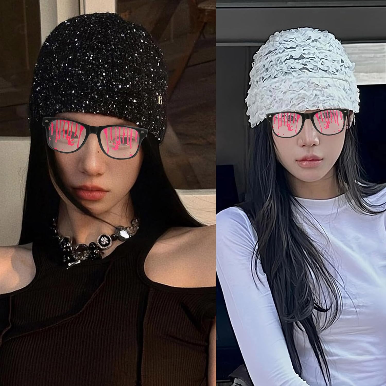 Scary Party Eyelasses Halloween Glasses Costume Eyeglasses Splattered Blood Glasses Decorative Glasses Photo Props