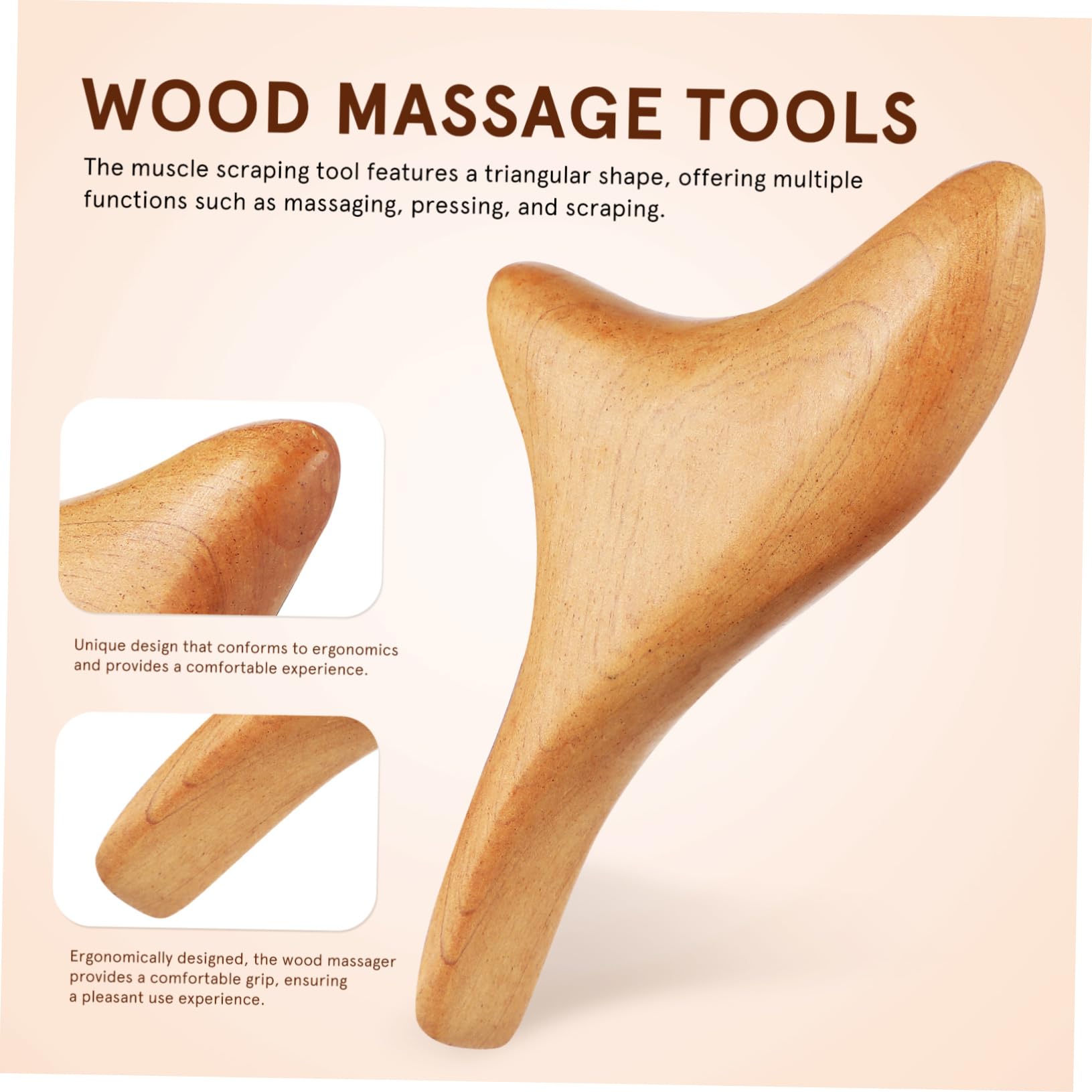 BESTYASH 5 Piezas masajeador Cuello shiatsu removedor de nudos musculares compañero Hombres cuerpo herramientas para raspar músculos herramientas de raspado Madera Yellow