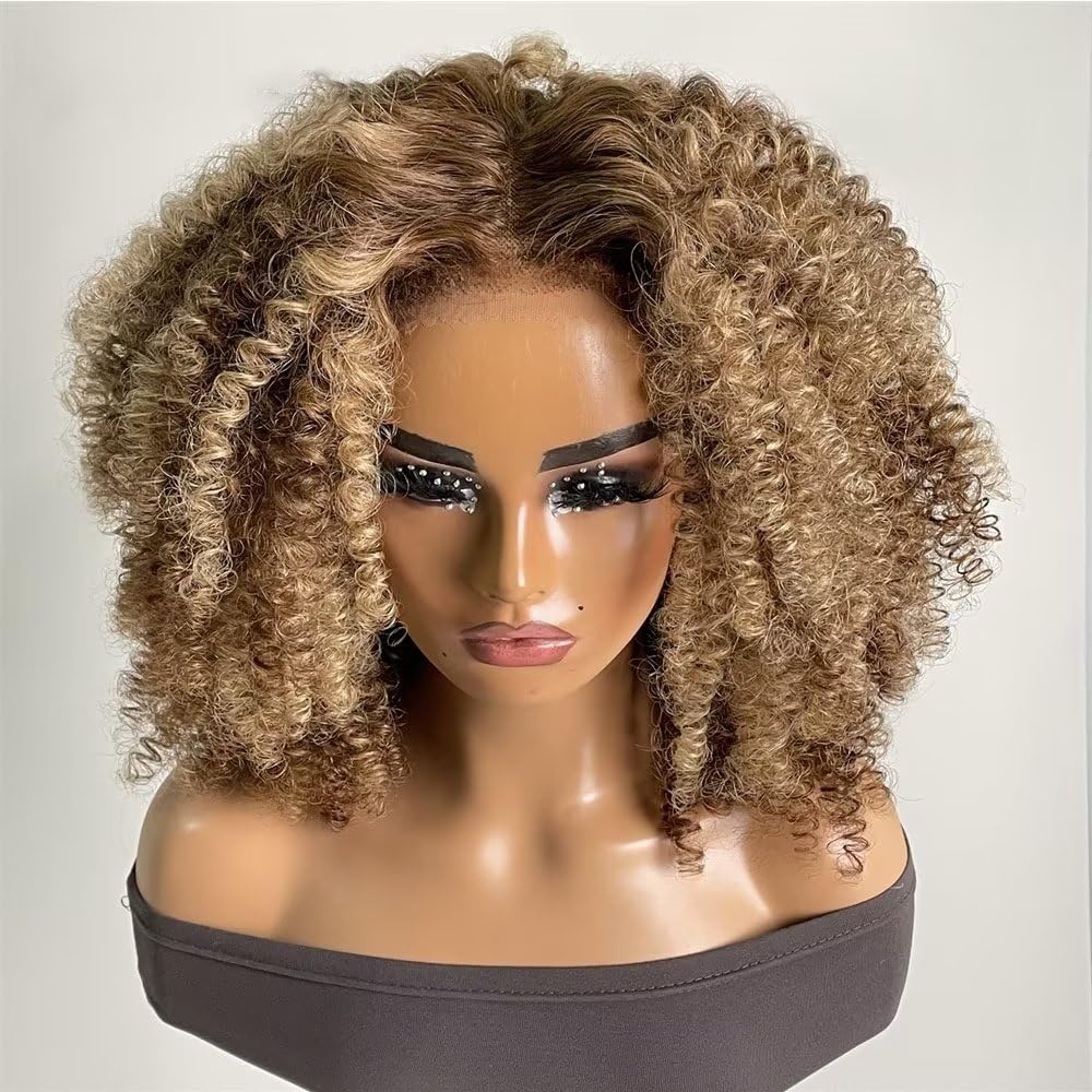 Kinky ombre wild and free lace afro honey wig Amazon.com : ISEE Wear and Go Glueless Wig Honey Blonde Afro  main image 4