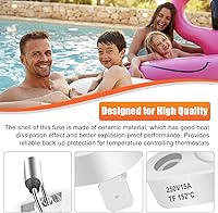 Vista 6 de Kit de fusible térmico para calentador de piscina, 305.6 °F compatible con 005899F Raypak Zodiac R0012200 206A, 266A, 336A, 406A calentador digital