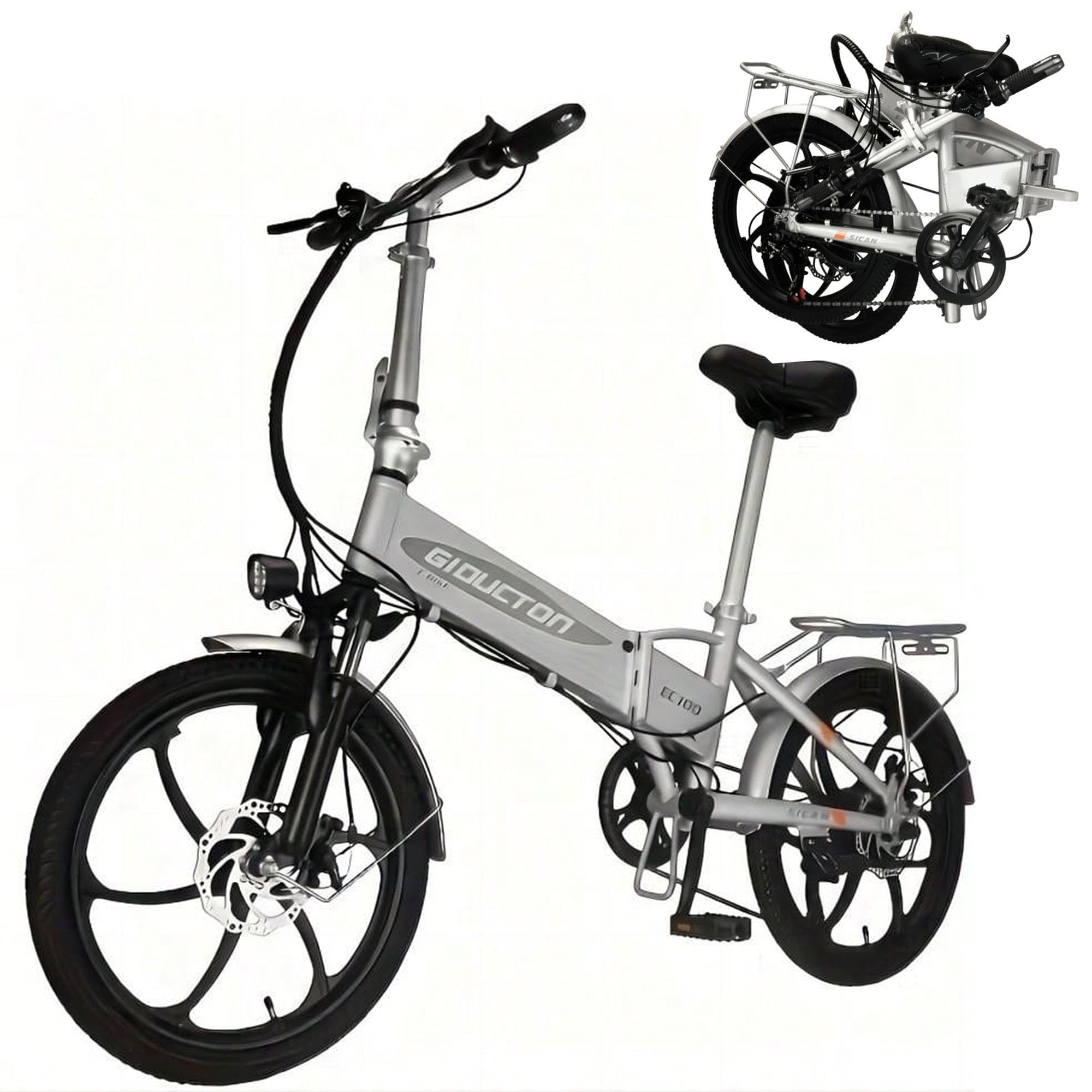 ASKGO Folding Electric Bike For Adults - 500W Motor, 25 MPH, 20-30 Mile Range, 48V Removable Battery, UL Certified, 14" Tires