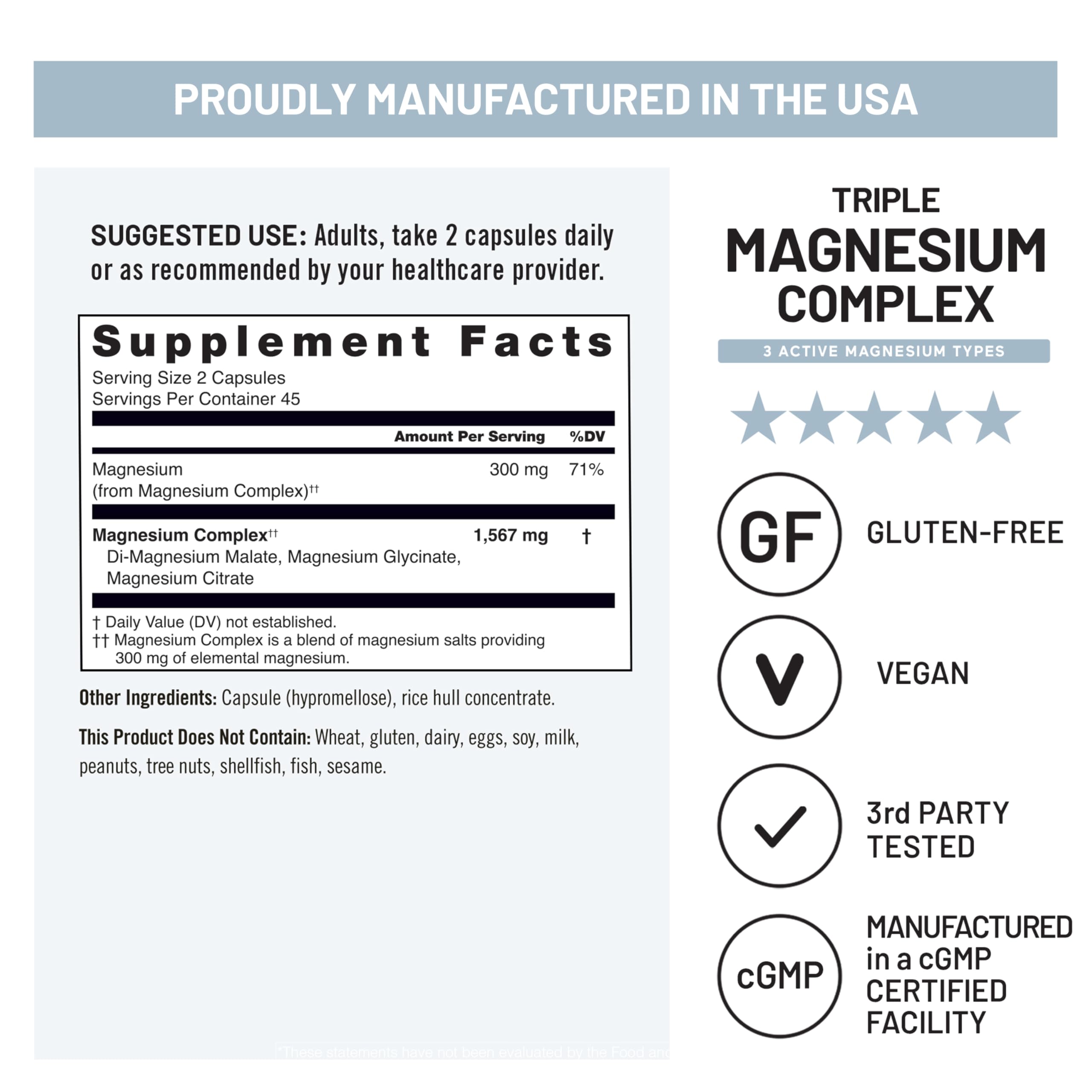 NatureWise Triple Magnesium Complex - Chelated - High Absorption Magnesium Glycinate + Malate + Citrate for Muscle Nerve & Sleep Support - Vegan 90 Capsules — Amazon image 7