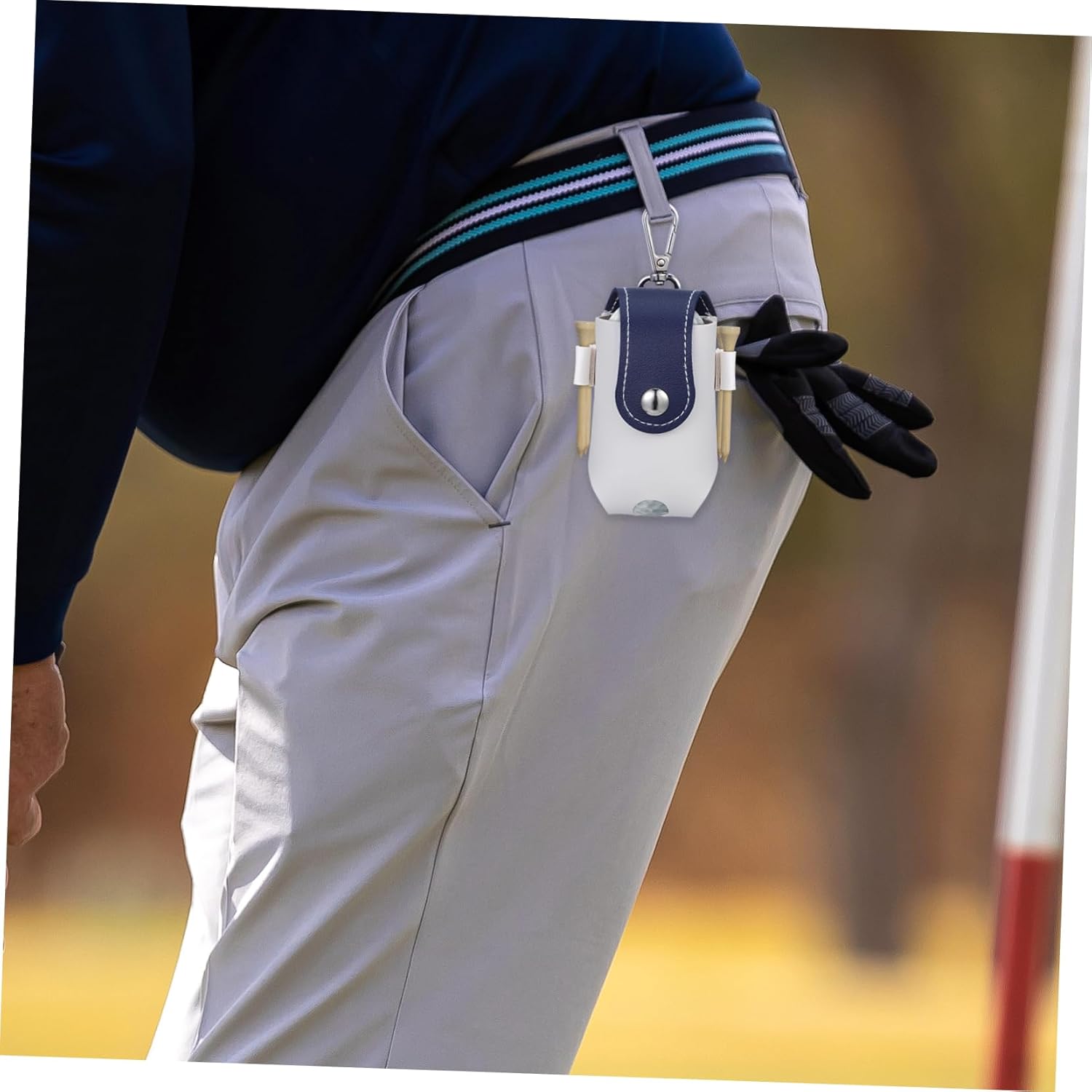 BESPORTBLE Golf Bag Leather Case Golf Accessories Bags Strap Small Outdoor Pouch Carry Golf Ball Convenient Golfs