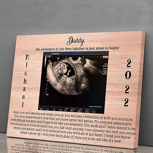 Miniatura 5 de Póster de lienzo personalizado para el primer día del padre, regalo de Baby Bump, Dad To Be Gift Anuncio de embarazo Marido Nuevo Papá Regalo Bebé