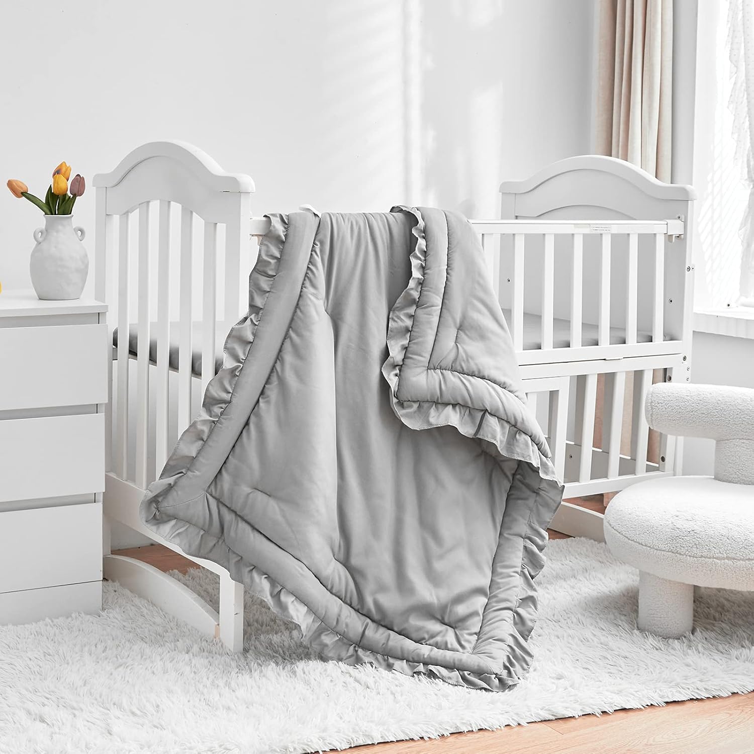 Pieces Crib Bedding Set Baby Ruffle Quilted Liberia Ubuy